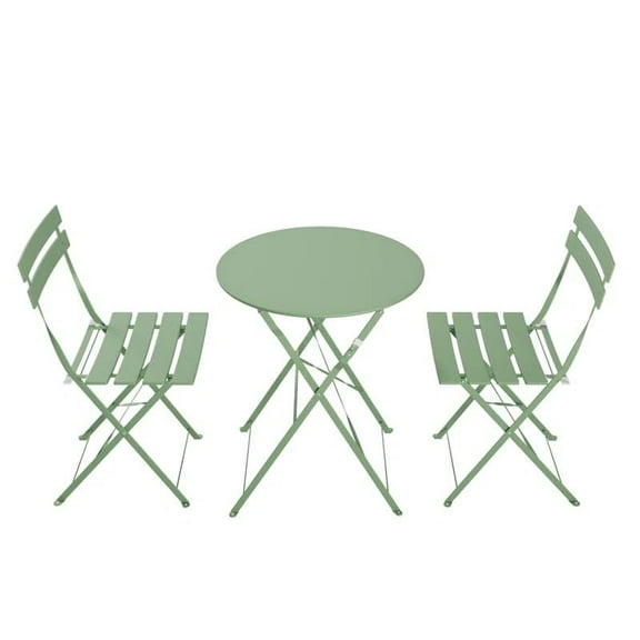 Patio Table and Chairs Set of 2, 3 Piece Patio Bistro Sets, Small Outdoor Furniture Dining Set with Coffee Table, Metal Balcony Furniture Sets for Apartments/Porch/Pool/Garden/Backyard/ Deck