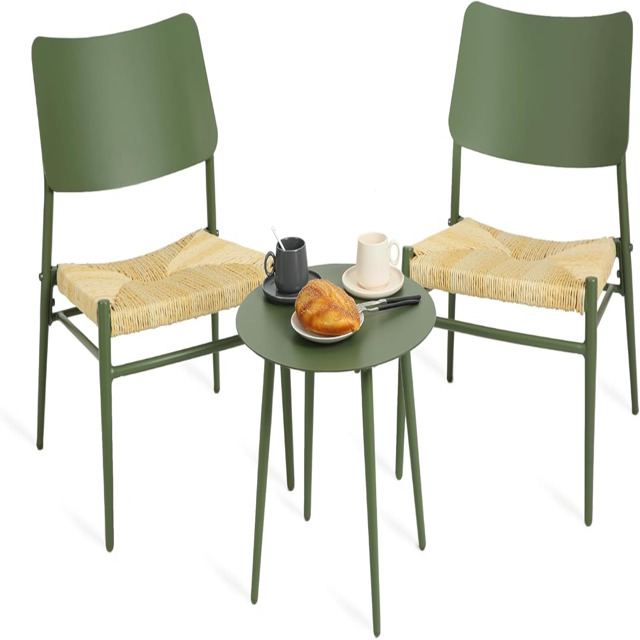 Patio Table and Chairs Set Bistro Sets 3 Piece Indoor and Outdoor