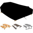thumbnail image 1 of Patio Table Cover, 420D Oxford Cloth Waterproof Rectangle Picnic Table Cover, Large Heavy Duty Patio Table Bench Covers Camping Winter Outdoor, 70 x 55 x 30 inches, 1 of 8