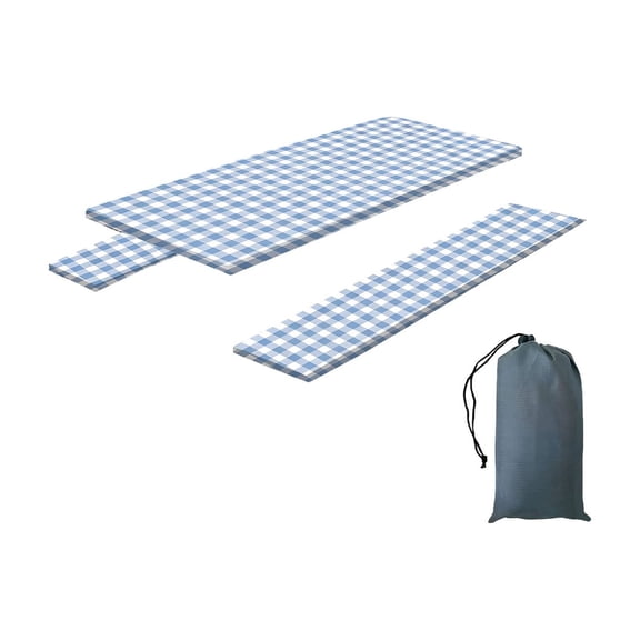 Patio Table Cover Set of 3 Pieces Waterproof Table and 2 Bench Covers Outdoor Furniture Protection Blue