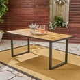 thumbnail image 1 of Patio Table, KYSTON 70 DINING TABLE, Teak+ Black Outdoor Dining Table,Wood+Metal Folding Camping Table, Garden & Outdoor & Patio Furniture Outdoor Tables, 1 of 11