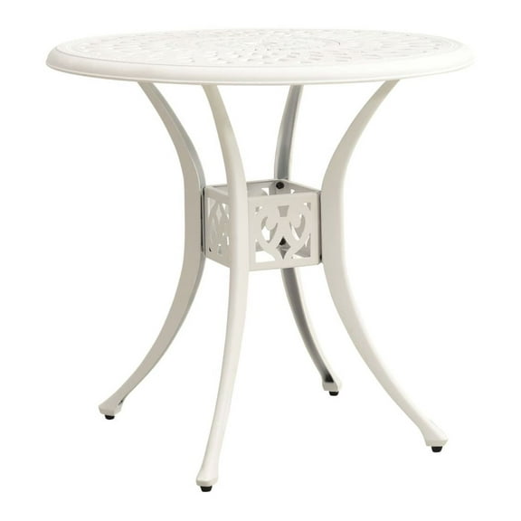 Patio Table White 30.7"x30.7"x28.3" Cast Aluminum