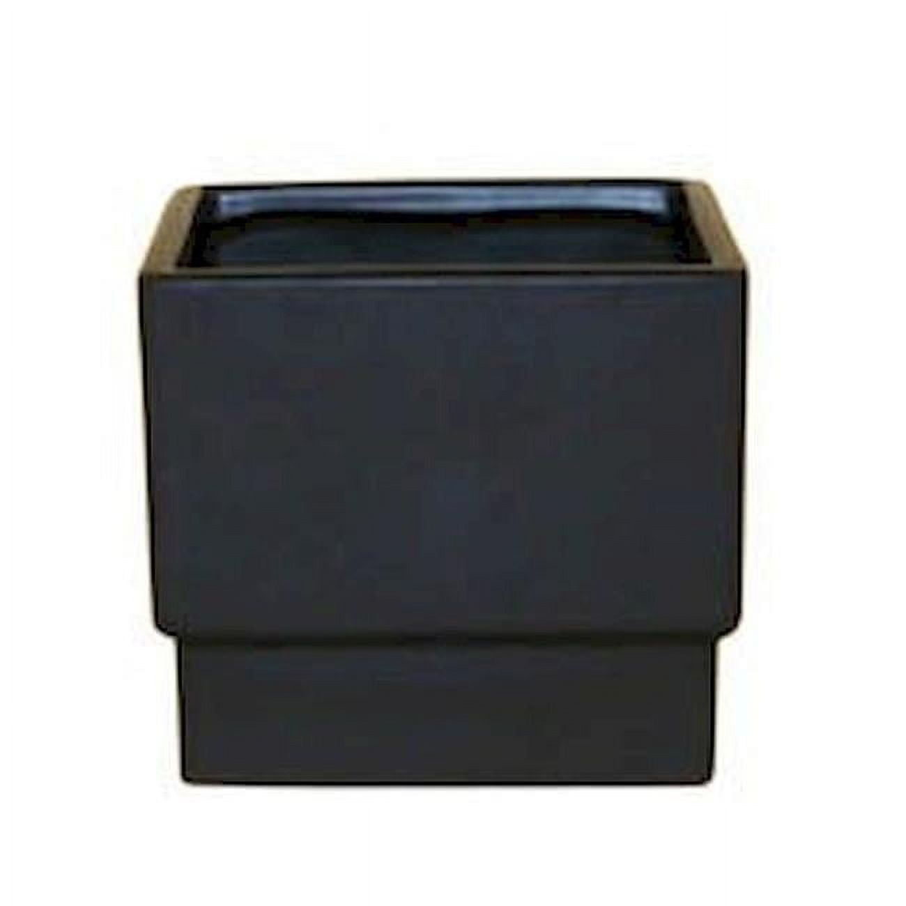 Patio Trasero 12” x 12” x 12” Square Matte Black Planter with Durable Features