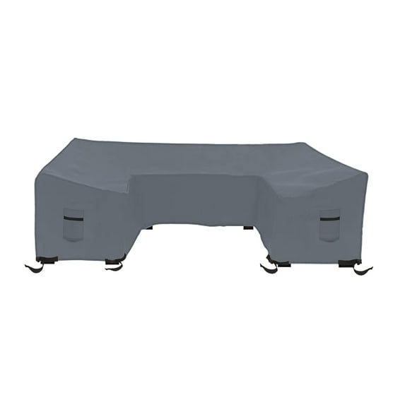 Patio U Shape Sofa Cover 12 Oz Waterproof - 100% UV & Weather Resistant Customize Outdoor Sofa Cover with Air Pockets and Drawstring with Snug Fit (33" H X 90" W x 30" D, Grey)