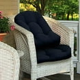 thumbnail image 1 of Patio U-Shaped Wicker Seat Cushion, Outdoor Tufted Chair Pads Decorative Seat Cushion Set, Water-Resistant Square Floor Cushions for Garden Home Office Furniture Ornament, 19”x19”, Pack of 2, 1 of 6