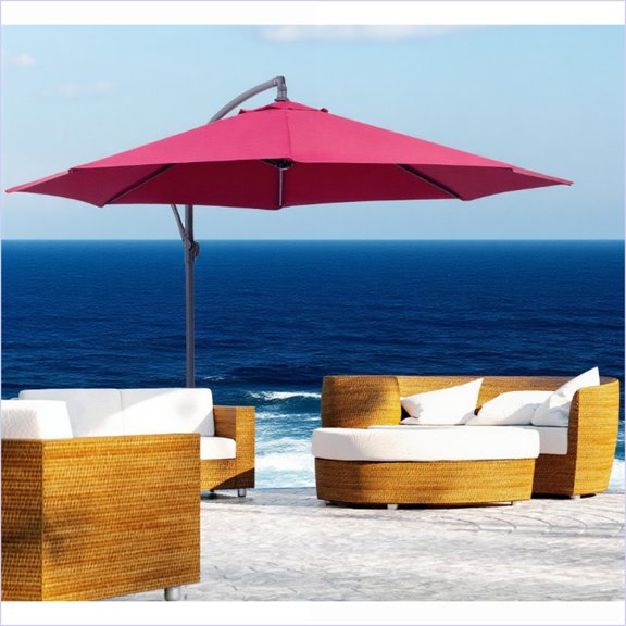 Patio Umbrella, 10ft Cantilever Offset with Cross Base, for Outdoor Patio Spa Deck | Steel | Round