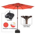 thumbnail image 1 of Patio Umbrella, 11' Outdoor Table Market Large Umbrella with 8 Steel Ribs and Crank, Water/Sand Self-Filled Umbrella Base Included, Orange, 1 of 8