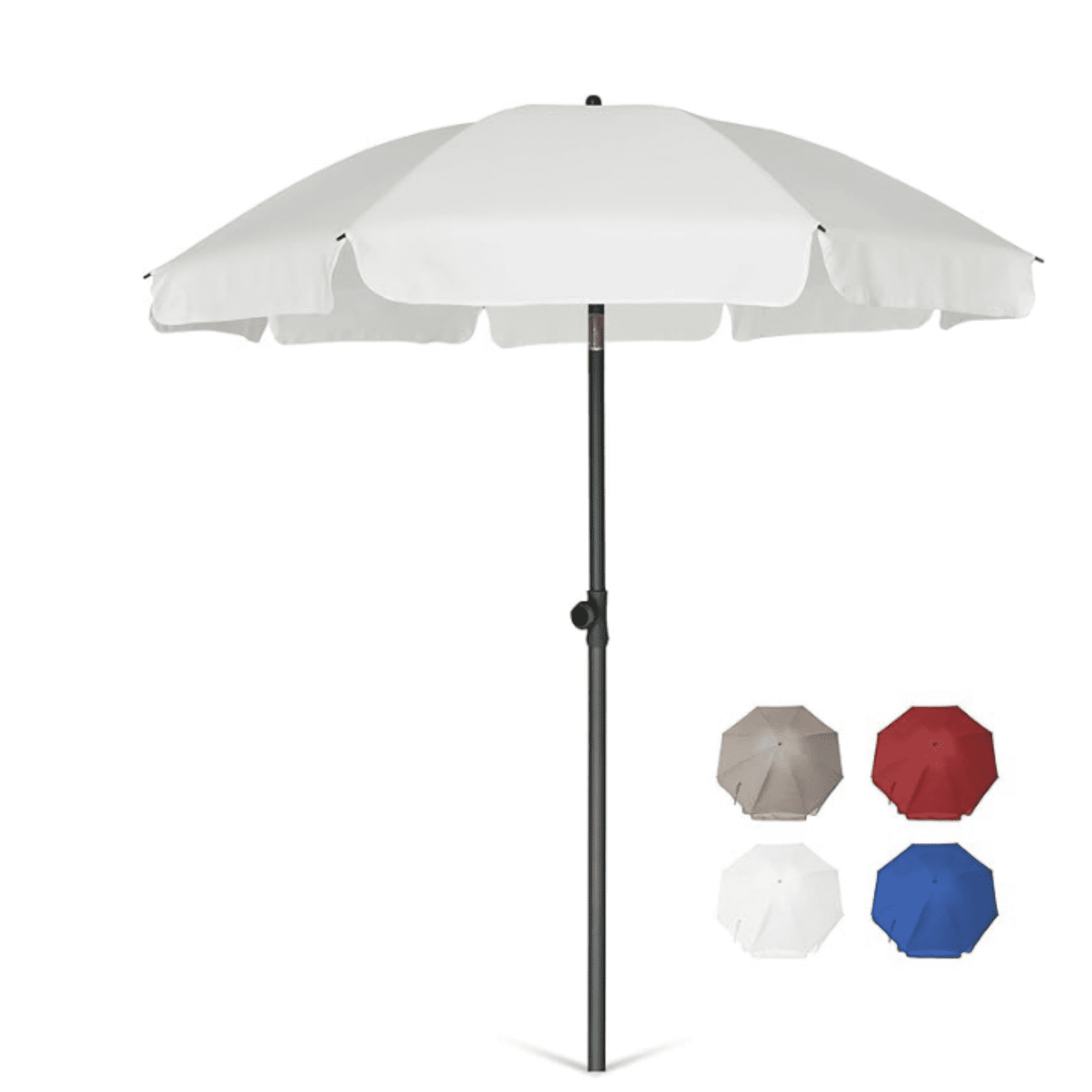 Patio Umbrella, 6.5 ft Outdoor Table Umbrella with Tilt Steel Pole, UPF50+ Protection, Great for Outdoor Garden Backyard, Elegant White