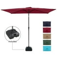 thumbnail image 1 of Patio Umbrella, 6.6 x 9.8ft Rectangular Outdoor Table Market Umbrella with Push Button Tilt/Crank, Water/Sand Self-Filled Umbrella Base Included, Dark Red, 1 of 8