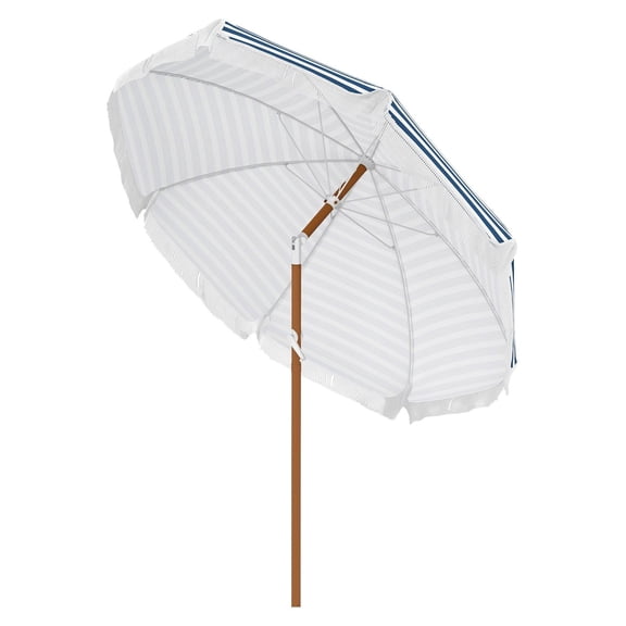 Patio Umbrella 7x7 ft, Blue Outdoor Sun Shade with Tilt & Vent
