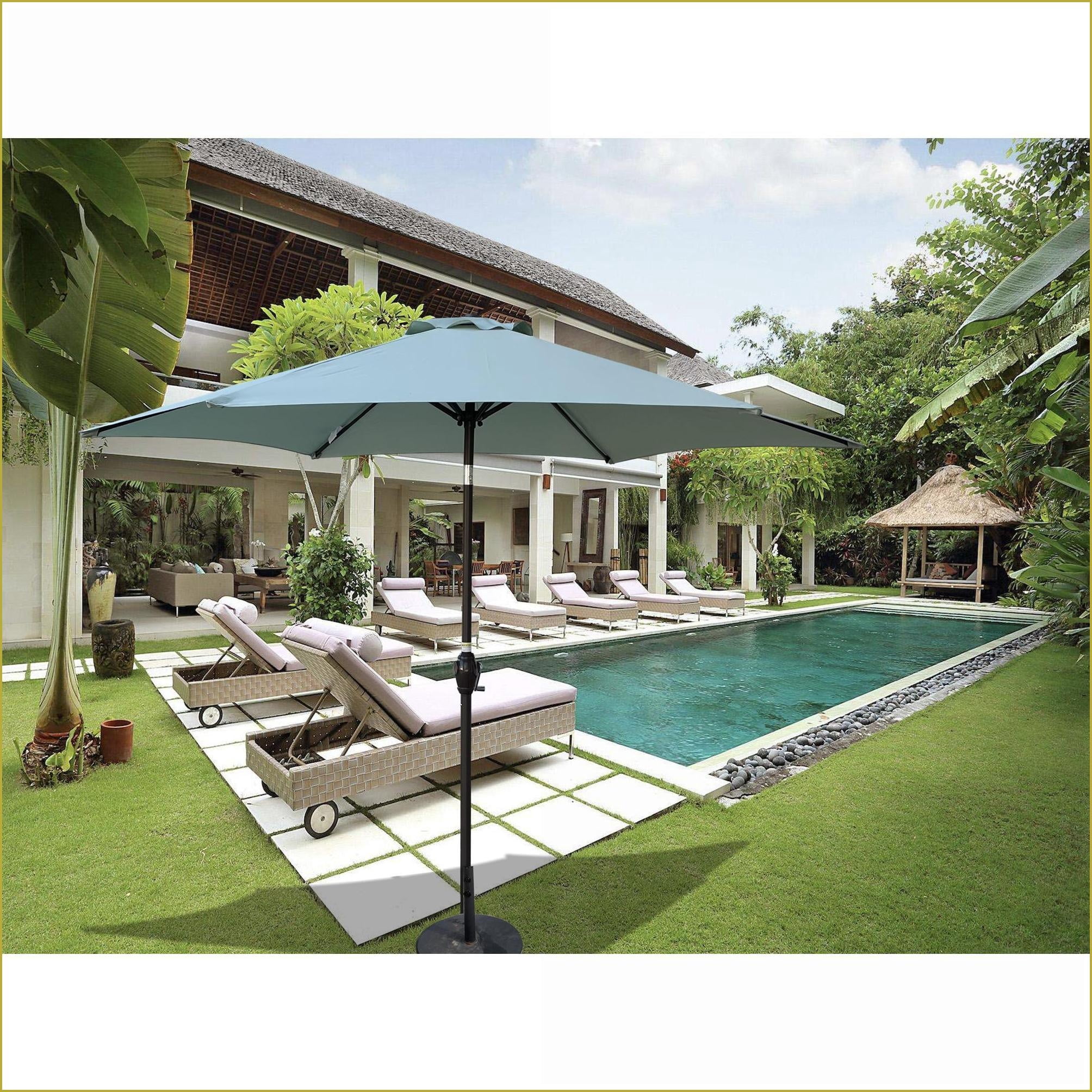 Patio Umbrella 9ft Outdoor Patio Sage Green UPF 40+ UV Resistant Crank Tilt | Metal | Multicolor