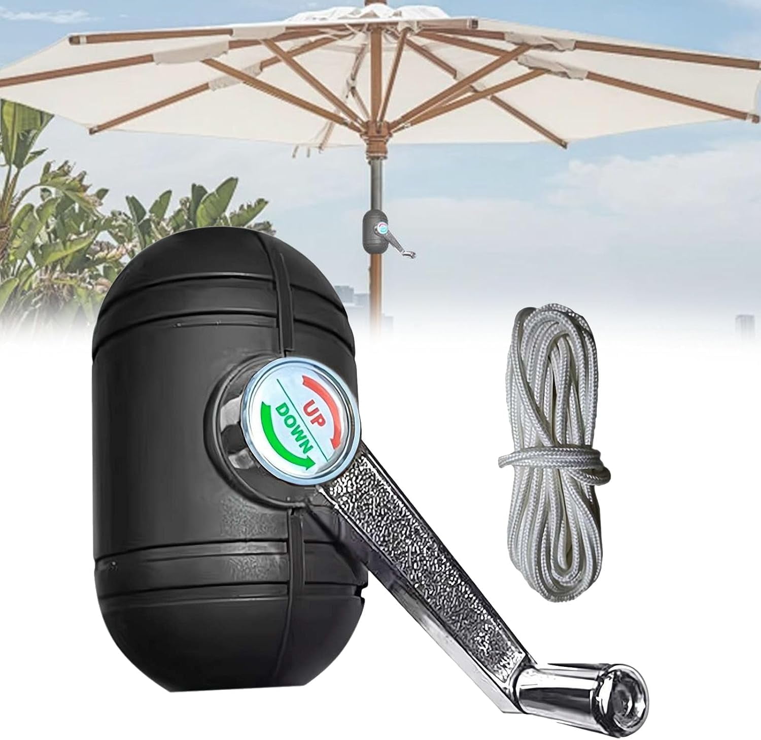 extra large patio umbrella and stand MAISON ARTS 13ft Double -Sided Crank Patio Umbrella Extra Large with LED Colorful Lights