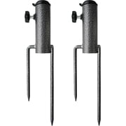 AMMSUN Patio Umbrella Steel Anchor Heavy Duty Ground Auger Base with Forks for Outdoor Lawn