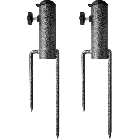AMMSUN Patio Umbrella Steel Anchor Heavy Duty Ground Auger Base with Forks for Outdoor Lawn