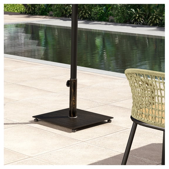 Patio Umbrella Base 29lbs, Metal Stand for 1.5/1.9" Poles, Heavy Duty Outdoor Umbrella Holder Bronze - Lawn, Poolside, Garden