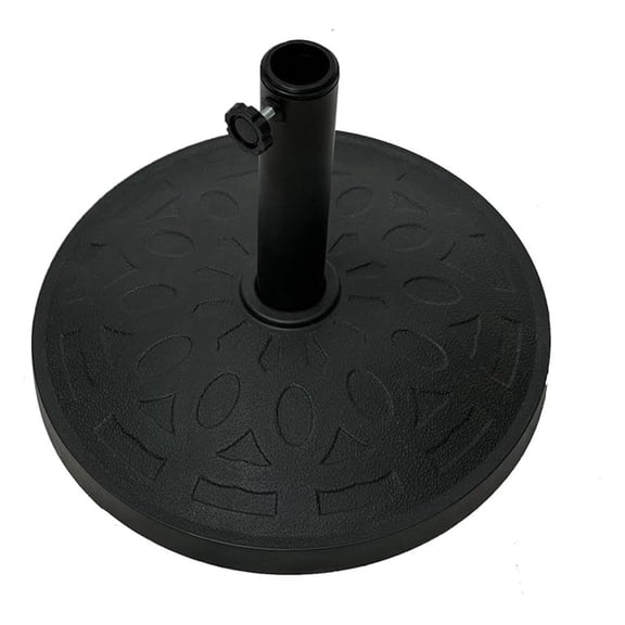 Patio Umbrella Base 30.8lb - Heavy Duty Round Stand - Pre-Filled Outdoor Table Base - Black - Stable & Secure - Wide Compatibility