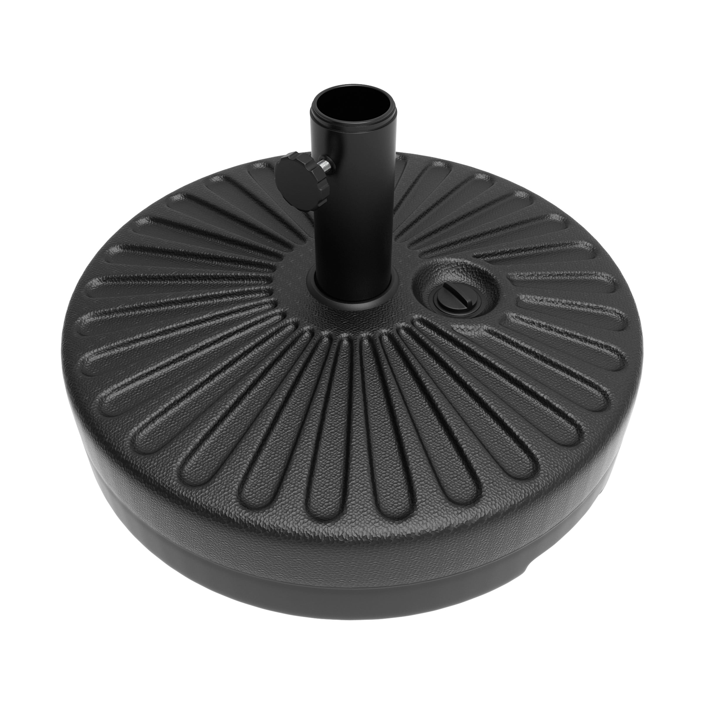 Pure Garden 50lb Fillable Freestanding Umbrella Stand for Outdoors (Black)