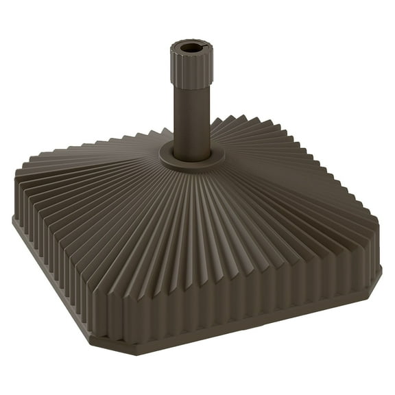 Patio Umbrella Base - Heavy Duty Outdoor Stand, 42lb Sand/33lb Water Fillable, Brown - Garden, Poolside, 1.3"/1.5" Pole