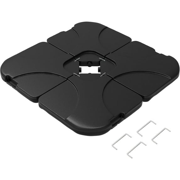 Patio Umbrella Base - Outdoor Base Plates for Crossbar Pole Cantilever or Offset Umbrellas - 220lb Sand-Weighted Total Capacity by
