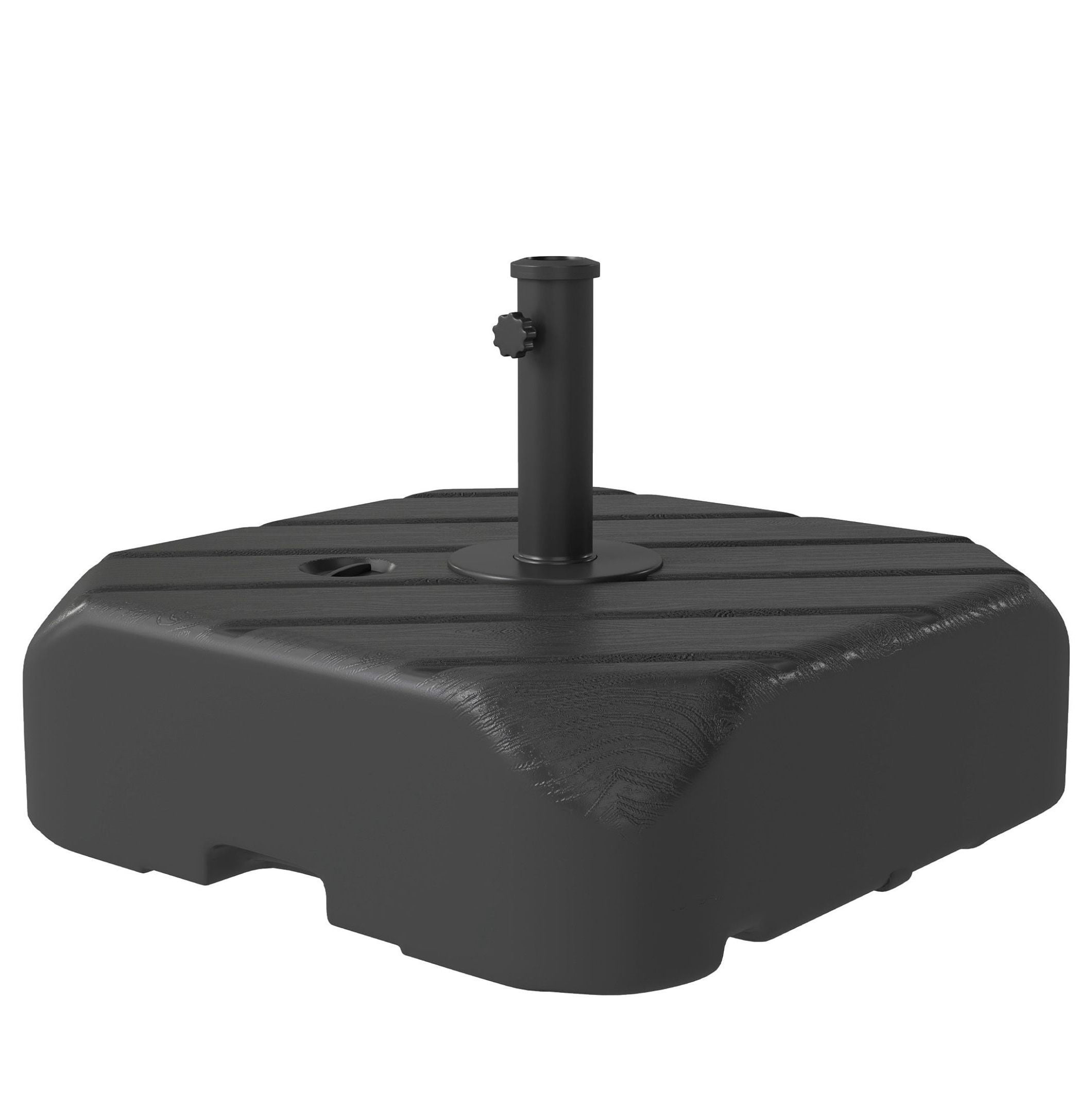 Patio Umbrella Base with Wheels, 158lbs Sand/99lbs Water Fill, Telescopic Handle, Black - Heavy Duty Outdoor Parasol Stand for 13.1ft Umbrellas