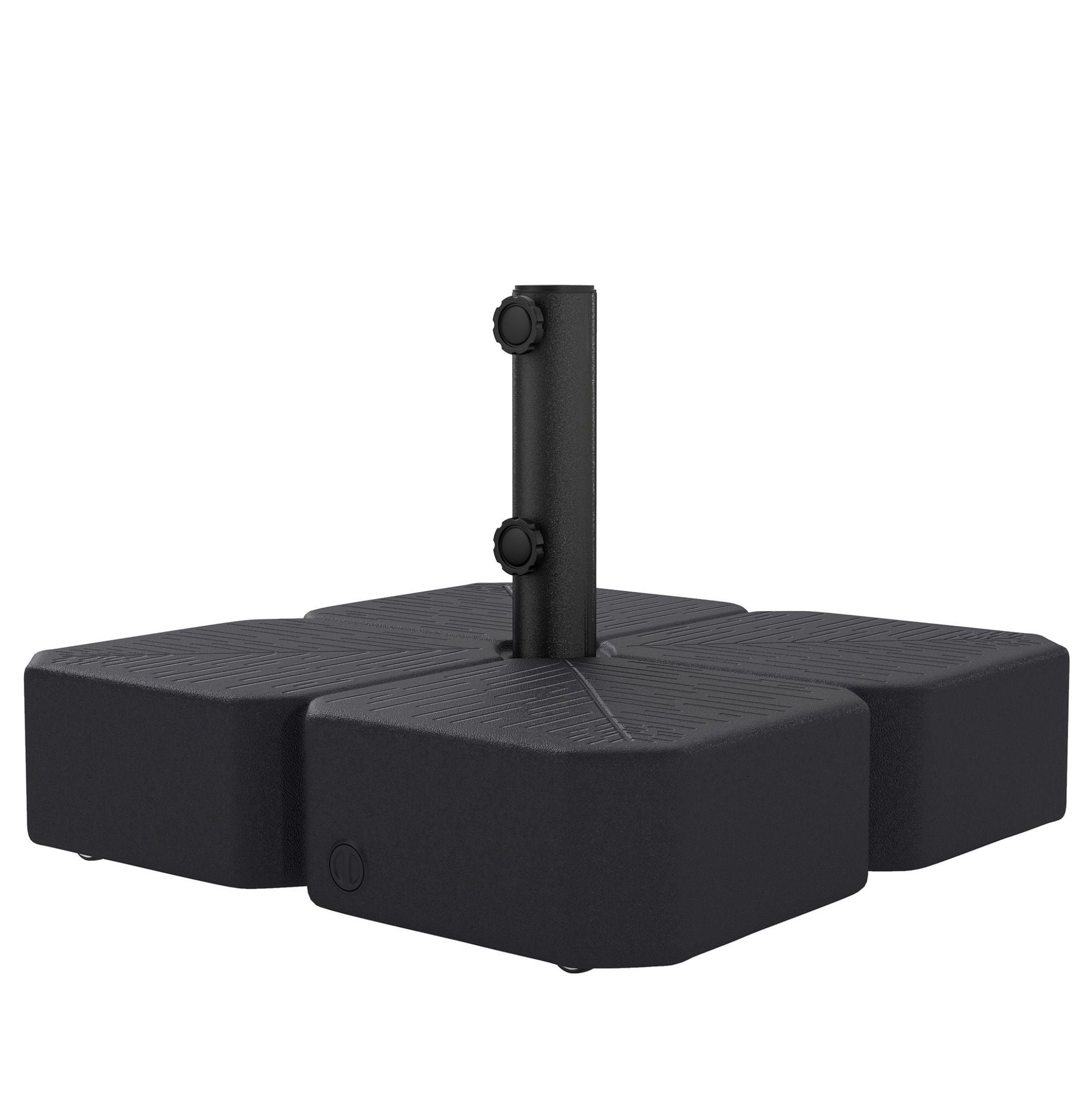 Patio Umbrella Base with Wheels - Outdoor Stand for 1.5"/1.89" Poles - Black - Mobile & Stable - Water/Sand Filled - Up to 13.1' Umbrellas