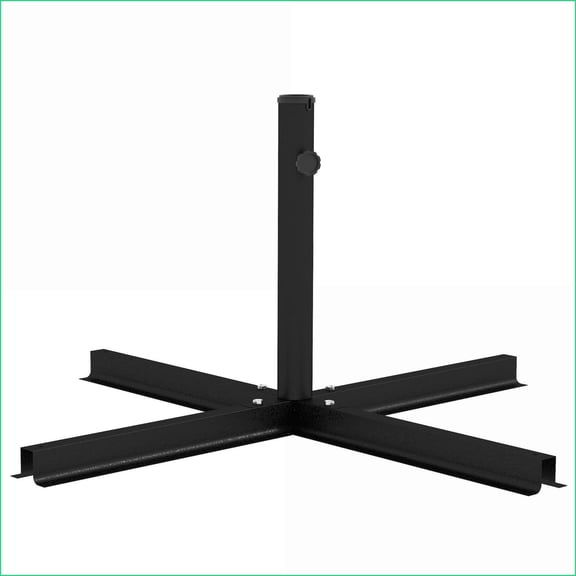 Patio Umbrella Bases | Universal Outdoor Cross Base for Patio Offset Market Umbrellas, Enhanced Stability | Black | Steel