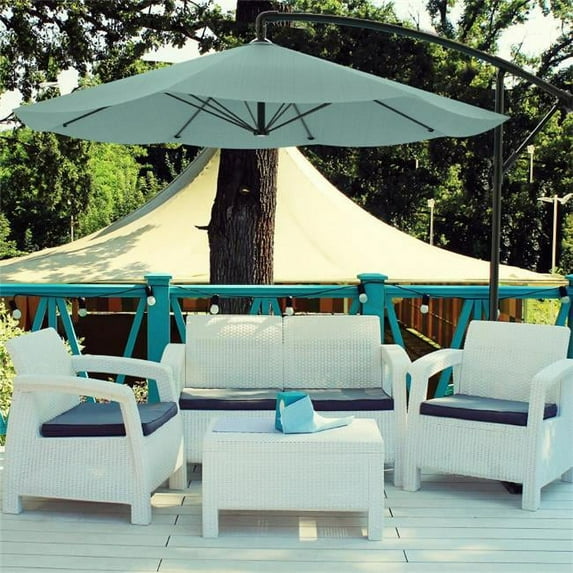 Patio Umbrella, Cantilever Hanging Outdoor Shade, Dusty Green - 10 ft.