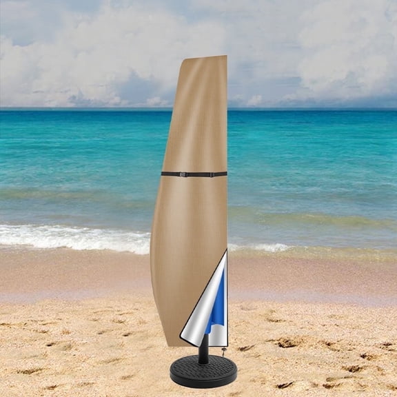 Patio Umbrella Cover - 210D Waterproof Outdoor Offset Banana Style Umbrella Cover - Fits Cantilever Offset Umbrella 8-12 Feet
