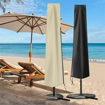 Patio Umbrella Cover for 9ft-12ft Outdoor Market Parasol | Heavy Duty 210D Fabric | Zipper Closure | Beige | Waterproof Dustproof UV Protection | Fits Garden Cantilever Umbrellas | Includes