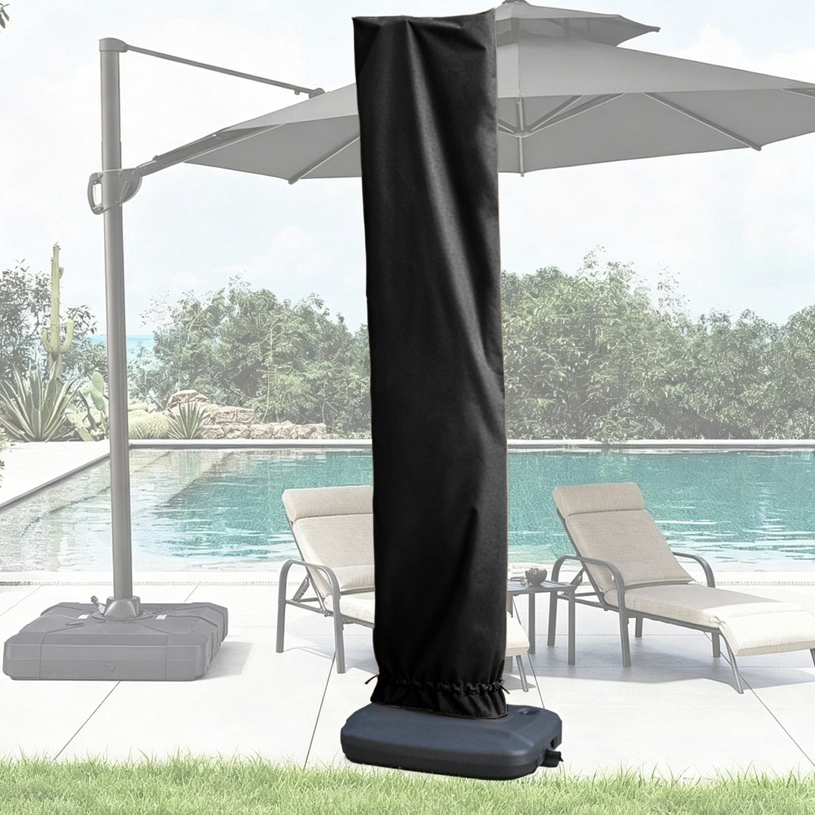 Patio Umbrella Cover Waterproof Outdoor Parasol Protector Heavy Duty ...