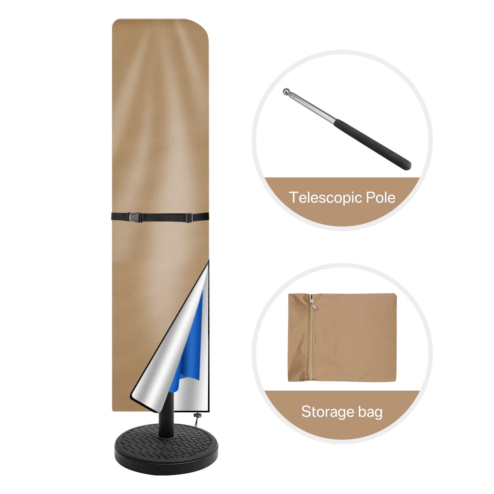 14 foot patio umbrella covers Veranda 13-Foot Water-Resistant Offset Canopy Cover UV Protection The robust material provides superior tear resistance and shields your sunshade from damaging UV rays OGETFUUR Patio Umbrella Cover with