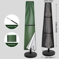 Patio Umbrella Cover for 8ft to 11ft Garden Outdoor Umbrella with Zipper and Rod,Waterproof and Durable,Green