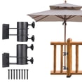thumbnail image 1 of Patio Umbrella Holder Corner Mount Umbrella Clamp Mounting Bracket Outdoor Sun Umbrella Base for Deck Railing 2 Pack, 1 of 6