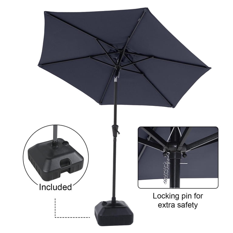 5 foot diameter patio umbrella AMMSUN 6.5ft Table Umbrella,Navy Blue complete with an included stable base SunVilla 10 ft. Cabana Market