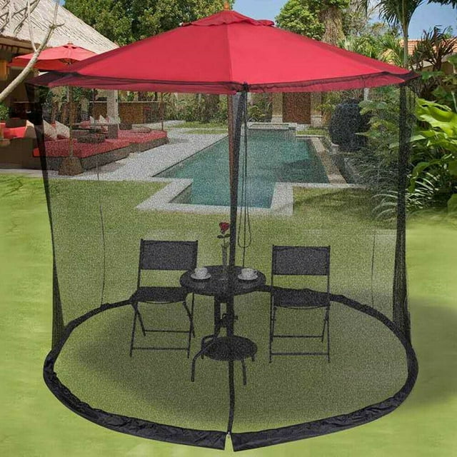 Patio Umbrella Mosquito Net 10ft Bug Insect Table Sunscreen Cover Home