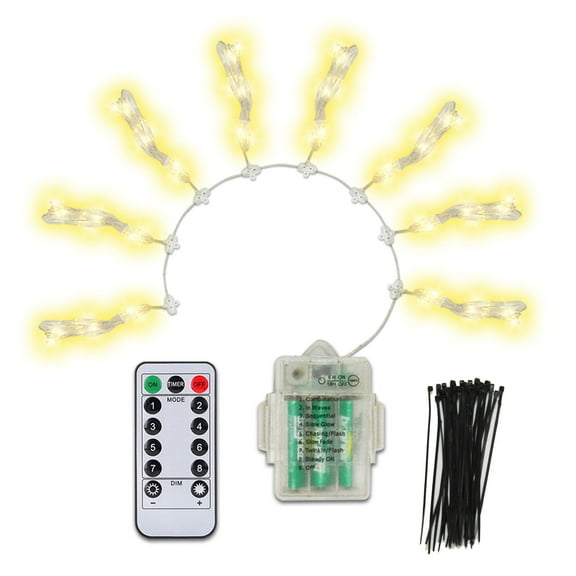 Patio Umbrella String Lights, 112 Bright LEDs Cordless Umbrella Light, Remote Control Waterproof Outdoor Pole Lights for Patio Umbrellas Camping Tents