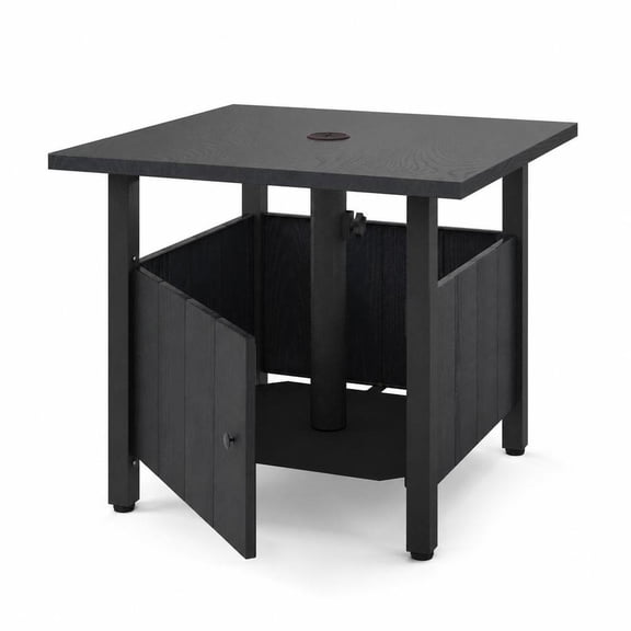 Patio Umbrella Table Base Stand, outdoor side table with 1.89 in umbrella hole, black