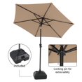 thumbnail image 1 of Patio Umbrella with Patio Market Umbrella Base, 7.5' Outdoor Table Umbrella with Water/Sand Self-Filled Base, Push Button Tilt/Crank, 6 Ribs, Beige, 1 of 13