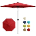 thumbnail image 1 of Patio Umbrella with Smooth Crank Lift and Tilt - 8 Ribs, UV Protection and Waterproof Outdoor Market Umbrella, Red, 1 of 6