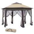 thumbnail image 1 of Patio Umbrellas 13' x 13' Pop Up Gazebo, Hexagonal Canopy Shelter with 6 Zippered Mesh Netting, Event Tent with Strong Steel Frame for Patio Backyard Garden Wedding Party,Market Umbrellas, 1 of 8