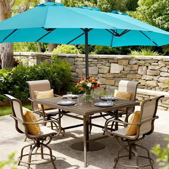 13FT Large Patio Umbrella, Double Sided Outdoor Umbrellas with Fade Resistant Canopy, Large Table Umbrella