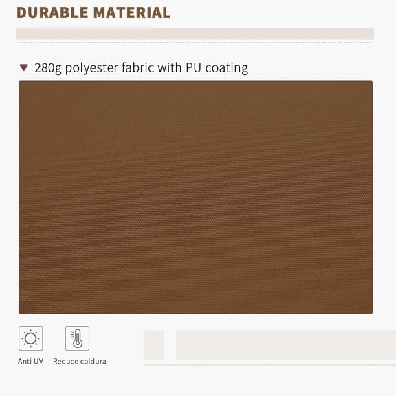 Patio Umbrellas Outsunny 13' x 8' Retractable Awning, Patio Awnings, Sunshade Shelter w/ Manual Crank Handle, UV & Water-Resistant Fabric and Aluminum Frame for Deck, Balcony, Yard, Coffee Brown,Mark