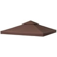 thumbnail image 1 of Patio Umbrellas Outsunny 9.8' x 9.8' Gazebo Replacement Canopy, 2-Tier Top UV Cover for 9.84' x 9.84' Outdoor Gazebo Models 01-0153 & 100100-076, Coffee (TOP ONLY),Market Umbrellas, 1 of 8