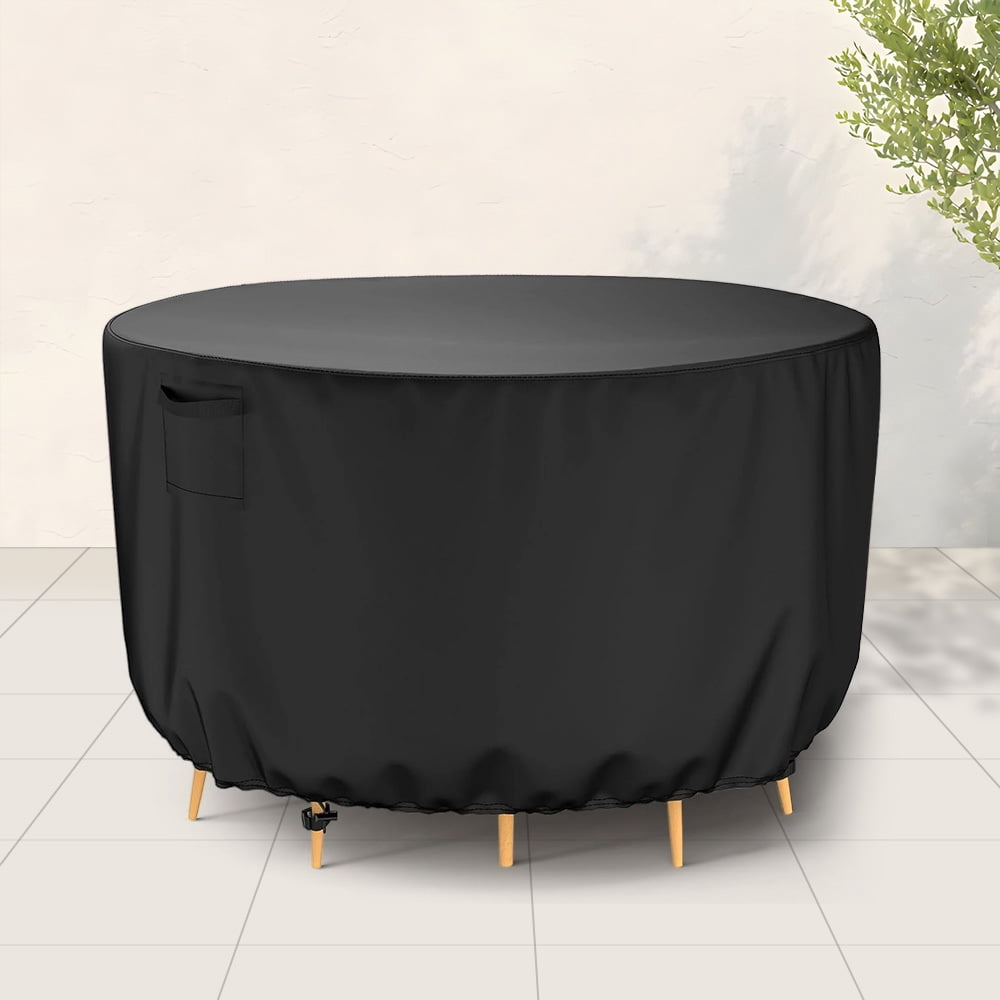 Patio Waterproof Round Table & Chair Cover, 62''D x 27''H, Heavy-duty 420D Oxford fabric with ...