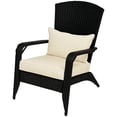 thumbnail image 1 of Patio Wicker Adirondack Chair, Outdoor Rattan Fire Pit Chairs w/ Soft Cushions, Tall Backrest, Tilted Seat, Cream White, 1 of 11