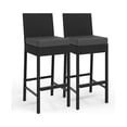 thumbnail image 1 of Patio Wicker Barstools With Cushions, Outdoor Wicker Bar Stools Set of 2/4, Outdoor Rattan Bar Height Stool Set Armless for Backyard, Poolside, 1 of 9