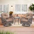 thumbnail image 1 of Patio Wicker Chairs Swivel Rocker Set of 2, SHINPT 3PCS Outdoor Glider Chair with Table Set, Overstuffed Washable Cushions, Wicker Rocking Chairs for Outdoors, Porch, Balcony, Deck, Yard, 1 of 8