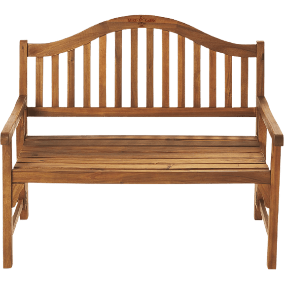 Patio Wise Personalized Foldable Acacia Wood Garden Bench, 4 Foot Indoor/Outdoor Wooden Porch, Patio, & Park Seating