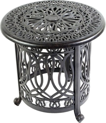 Patio end table cast aluminum Ice bucket insert round Elisabeth side ...