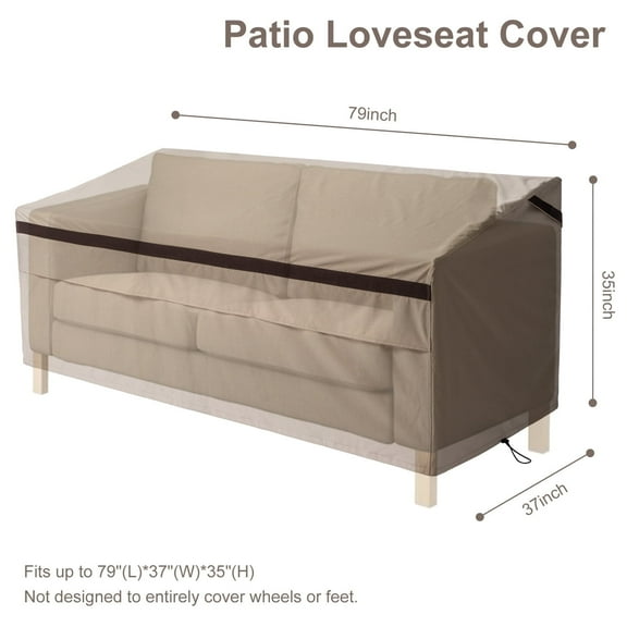 Patioworld Patio Sofa Cover 37 x 79 x 35 inches, Beige